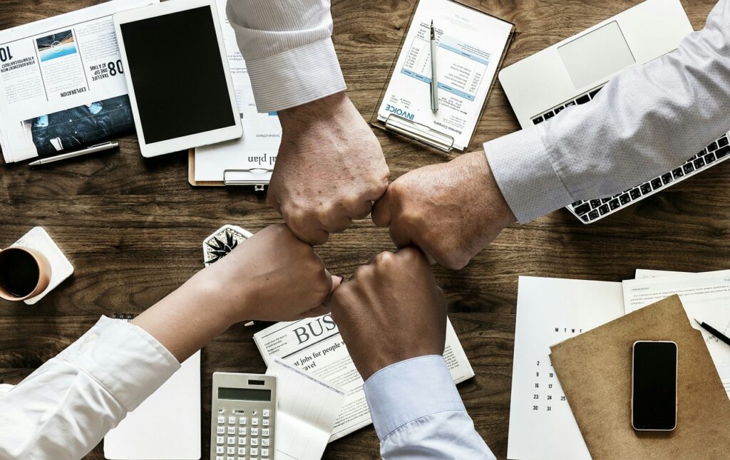 People putting there hands in